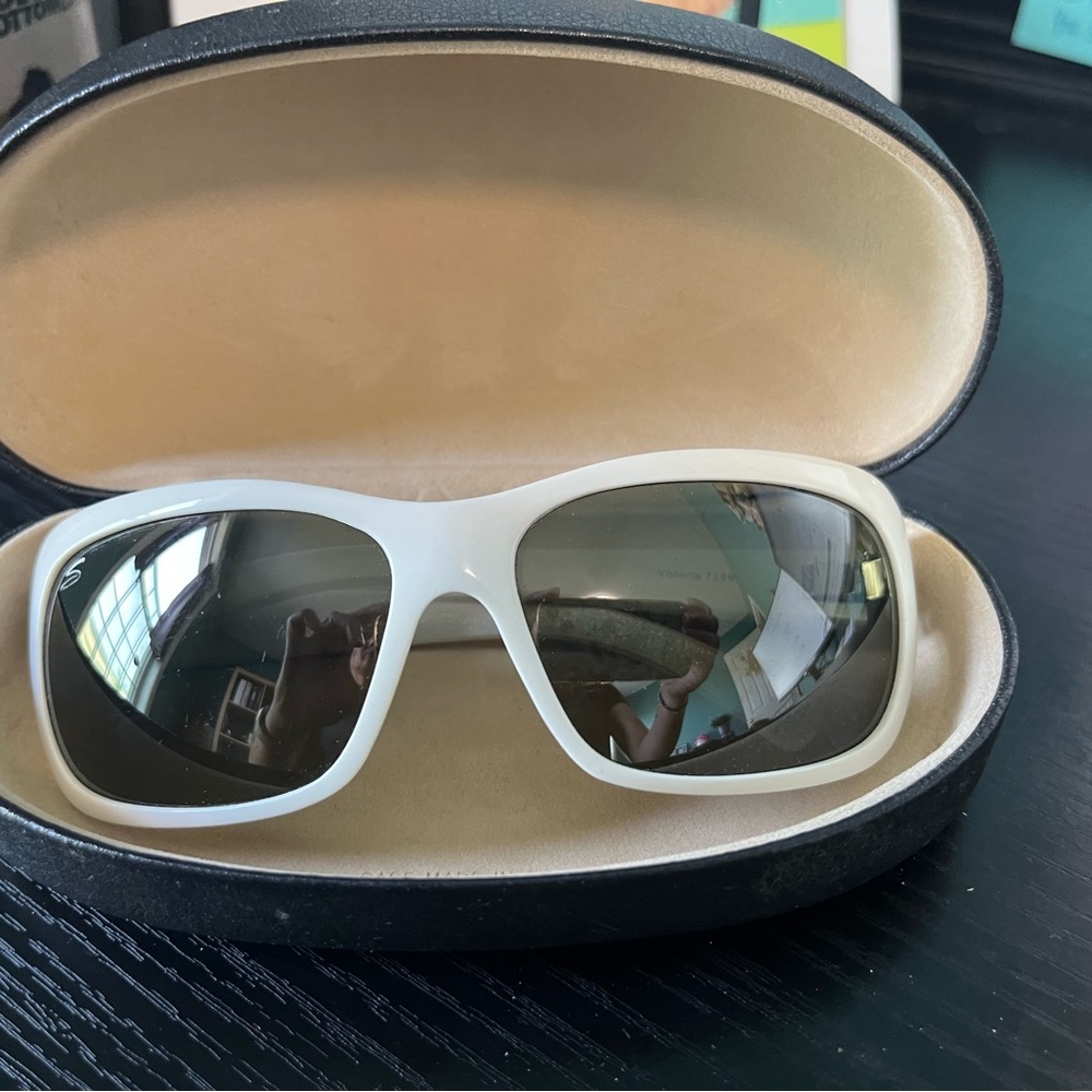 Serengeti Black and White Sunglasses Sporty Wraparound Design